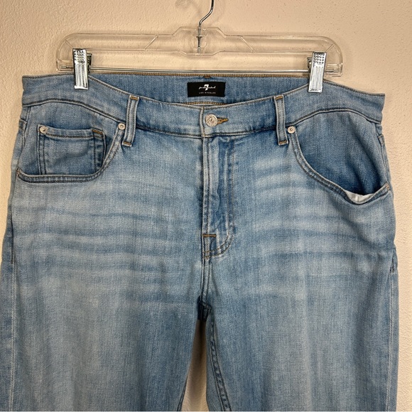 7 for All Mankind the straight jeans mens 36X32 light medium wash denim blue - Picture 3 of 14